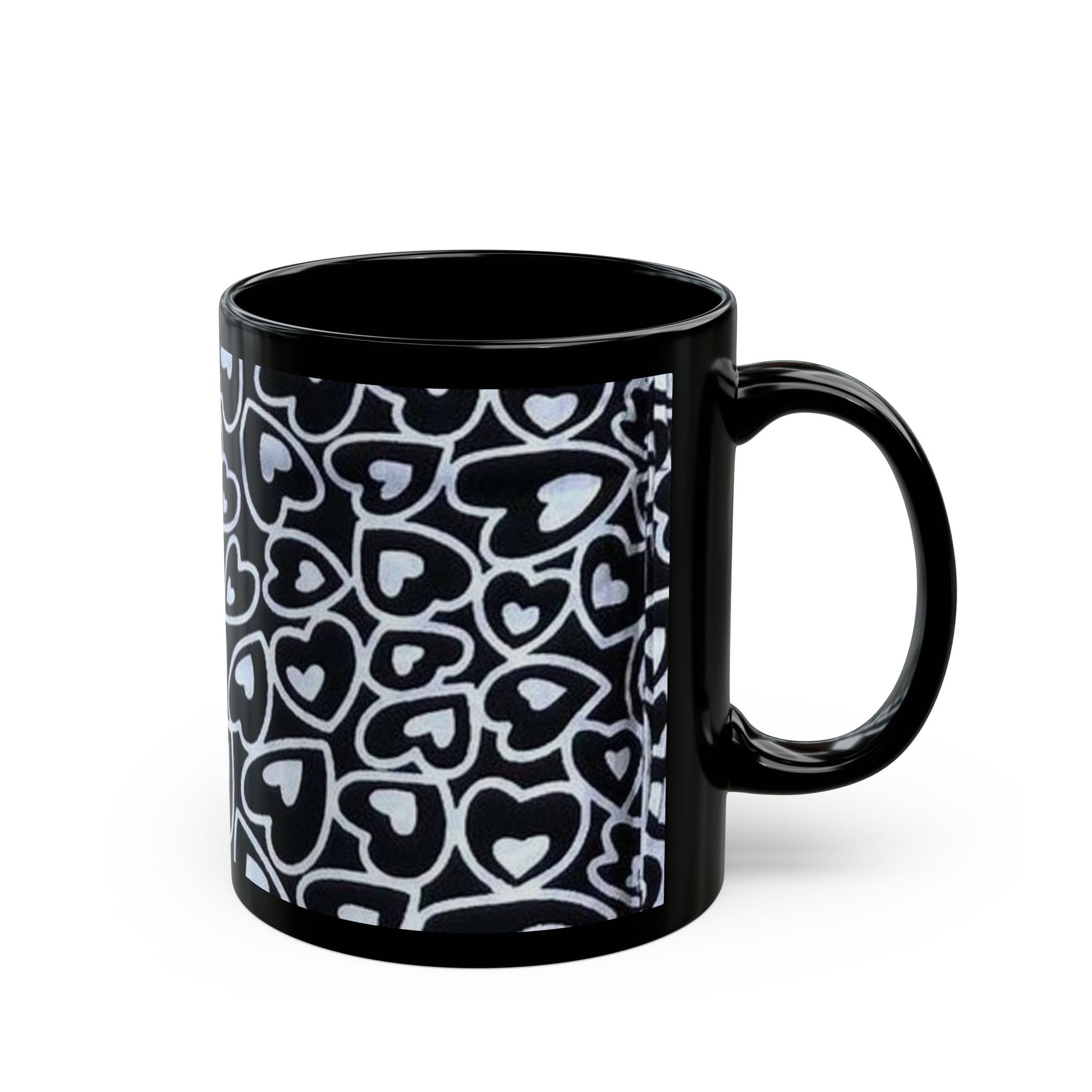 Hearts mug print African art Black Mug (11oz) unique gift ideas mothers day gift fathers day gift birthday gift for boss - Glo Cre8s