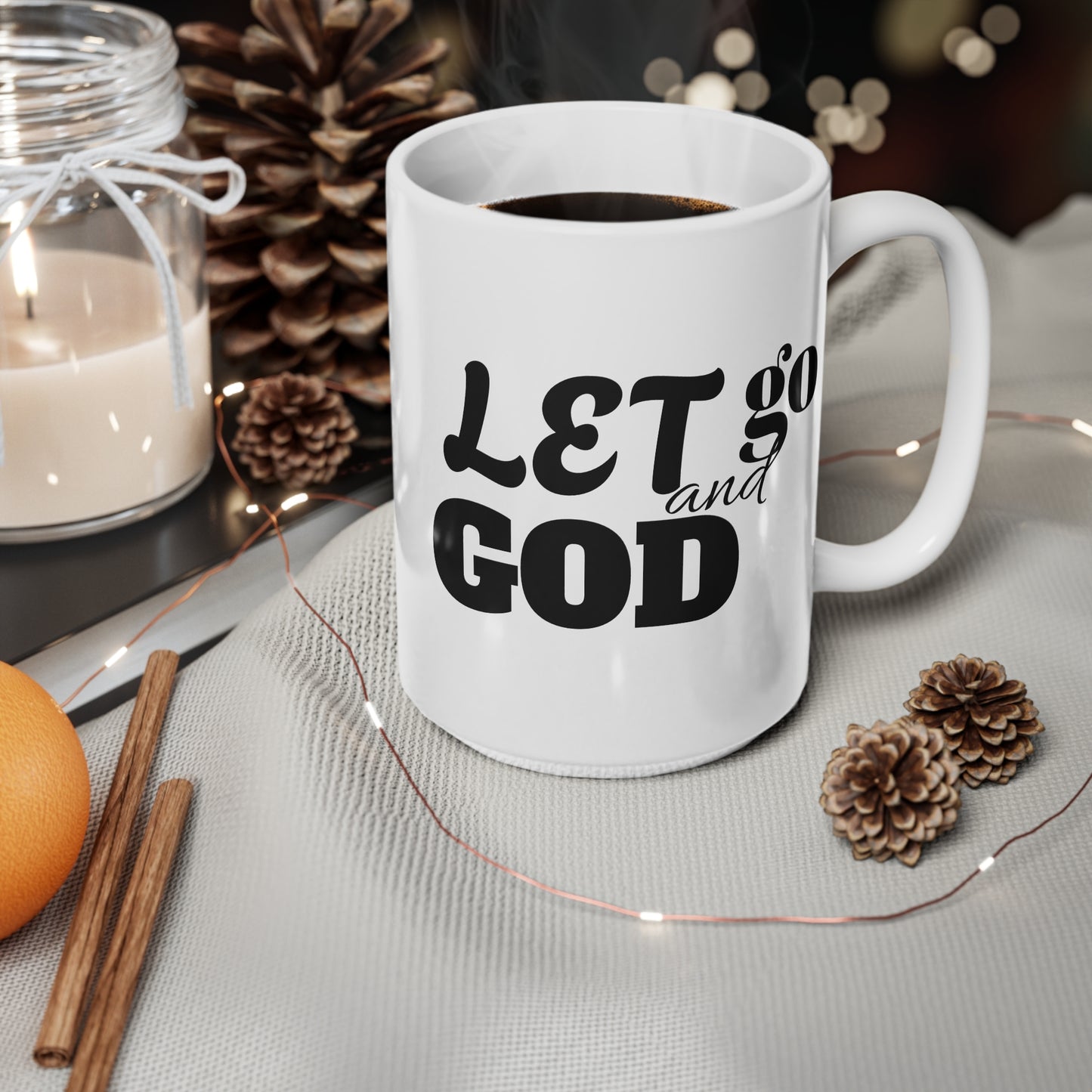 Let Go and Let God Christian Mug