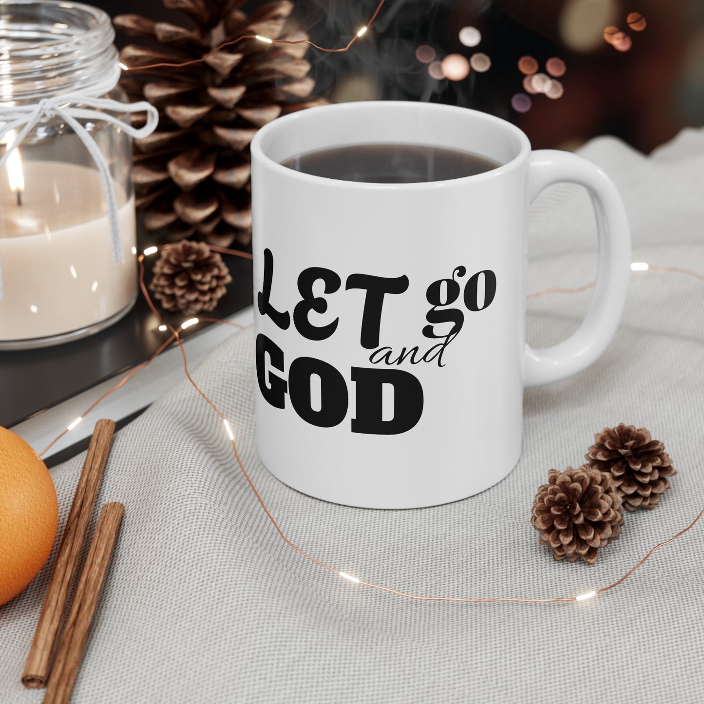 Let Go and Let God Christian Mug