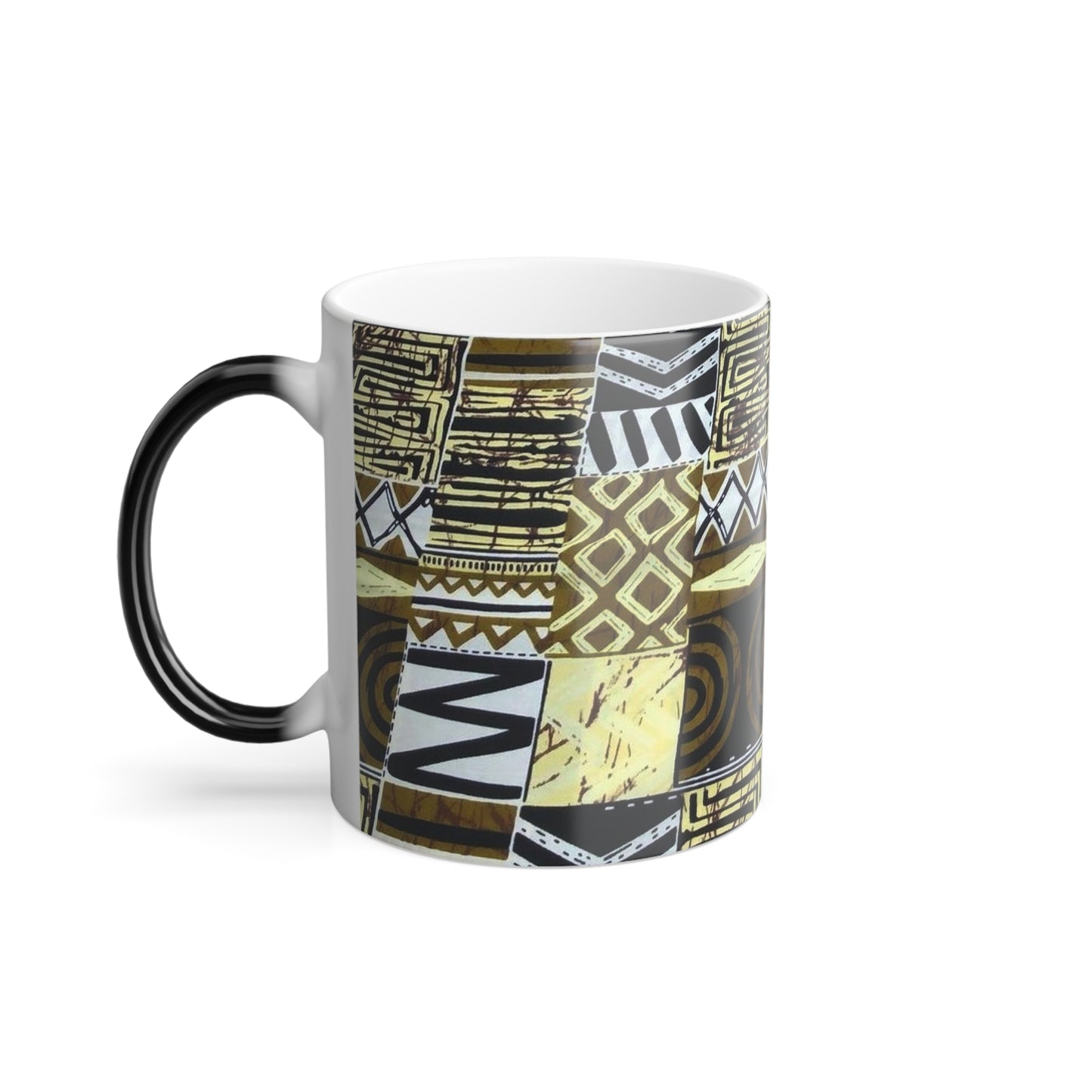 African print colour changing mug, 11oz colour morphing mug for coffee gift for tea lovers - Glo Cre8s