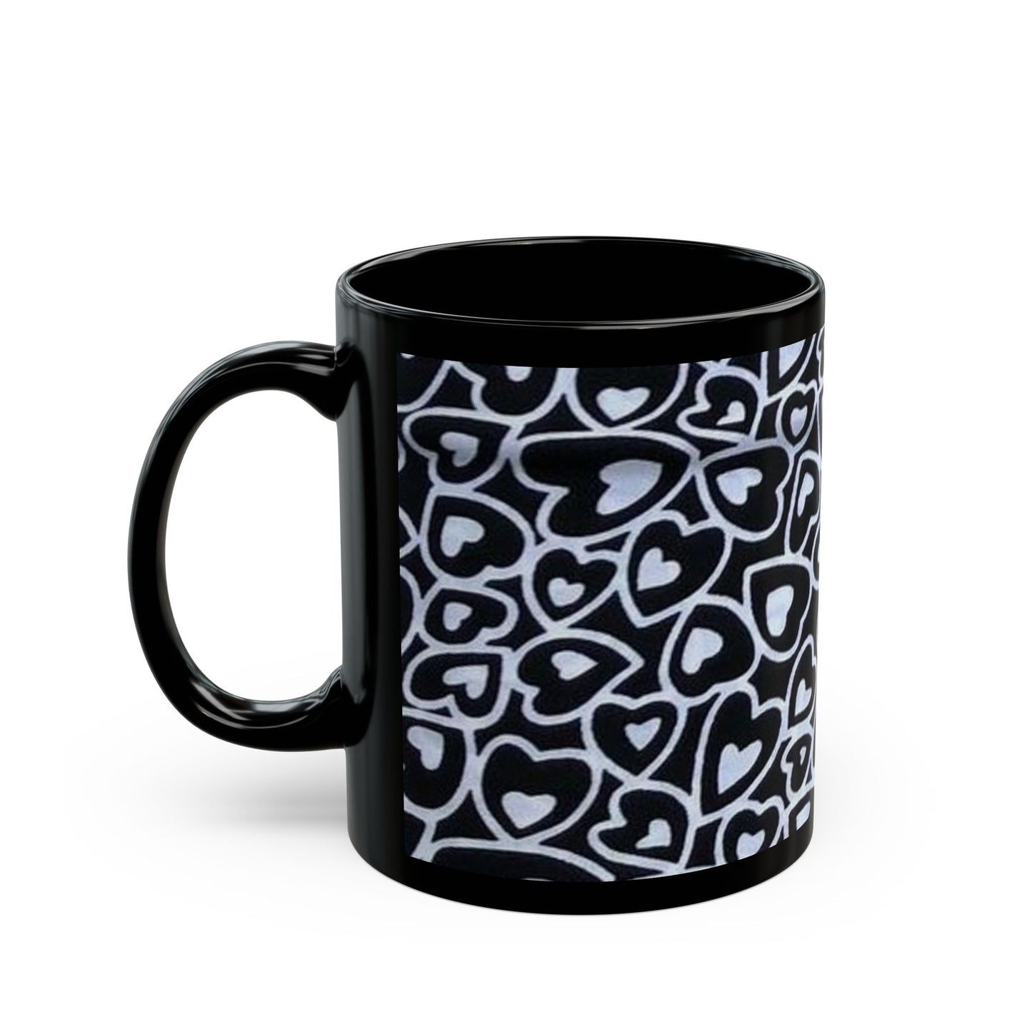 Hearts mug print African art Black Mug (11oz) unique gift ideas mothers day gift fathers day gift birthday gift for boss - Glo Cre8s