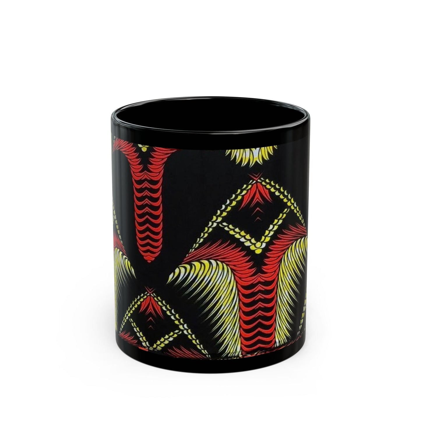 Stylish African Print Black Mug (11oz) Mothers day gift for mum self care gift for her, fathers day gift for dad, coffee lovers - Glo Cre8s