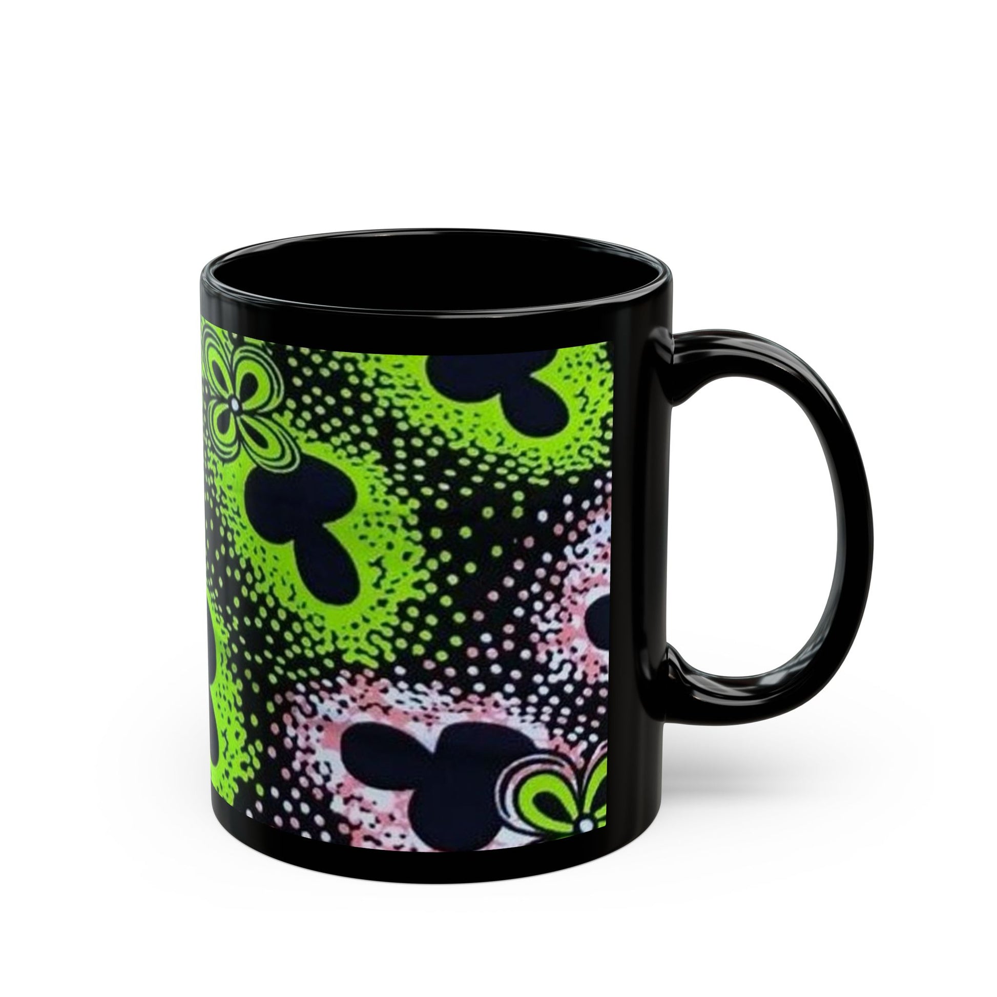 Floral African art Black Mug (11oz) unique gift ideas mothers day gift fathers day gift birthday gift for boss - Glo Cre8s