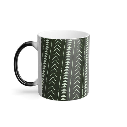 Unique ethnic print mug color morphing mug, 11oz mug gift for tea lover coffee mug - Glo Cre8s