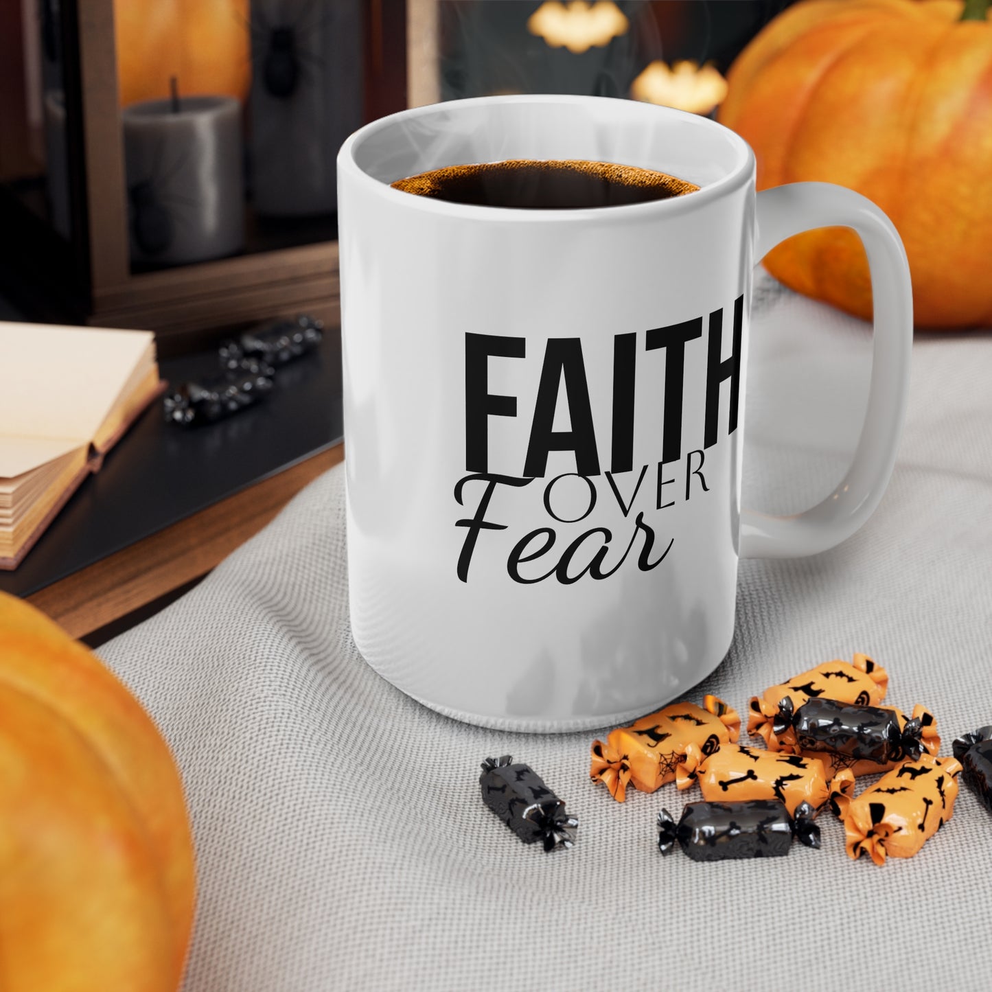 Faith Over Fear Motivational Christian Coffee Mug