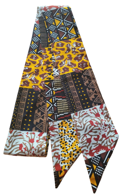 African print sash belt | Neck tie | Bag accessory - Glo Cre8s