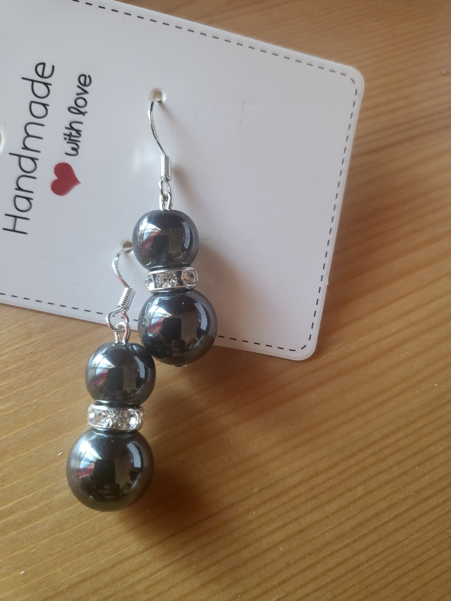 Elegant black hematite beads earrings - Glo Cre8s