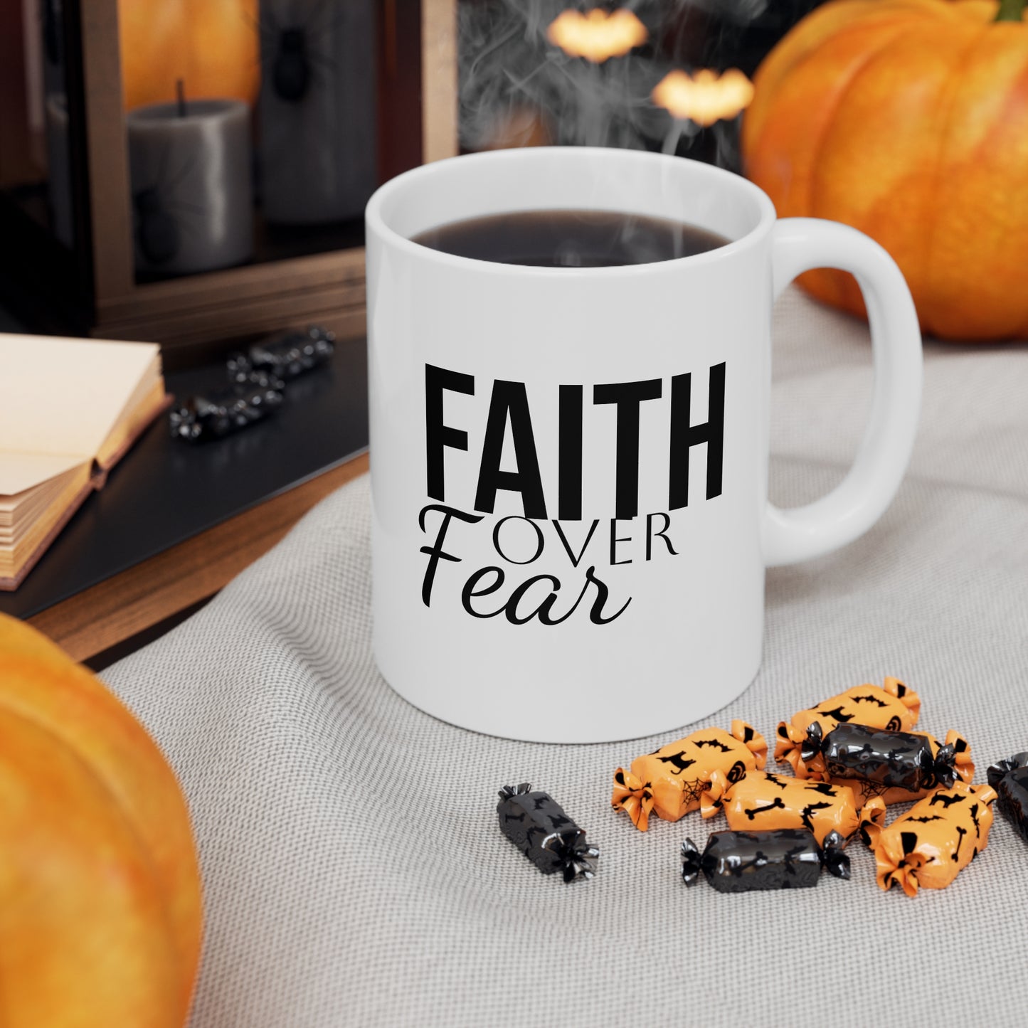 Faith Over Fear Motivational Christian Coffee Mug