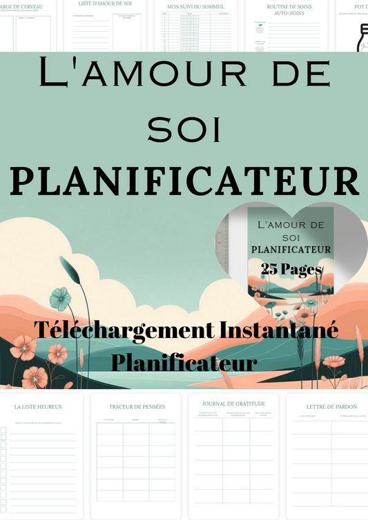 Journal d’amour-propre planificateur imprimable de soins personnels - Glo Cre8s