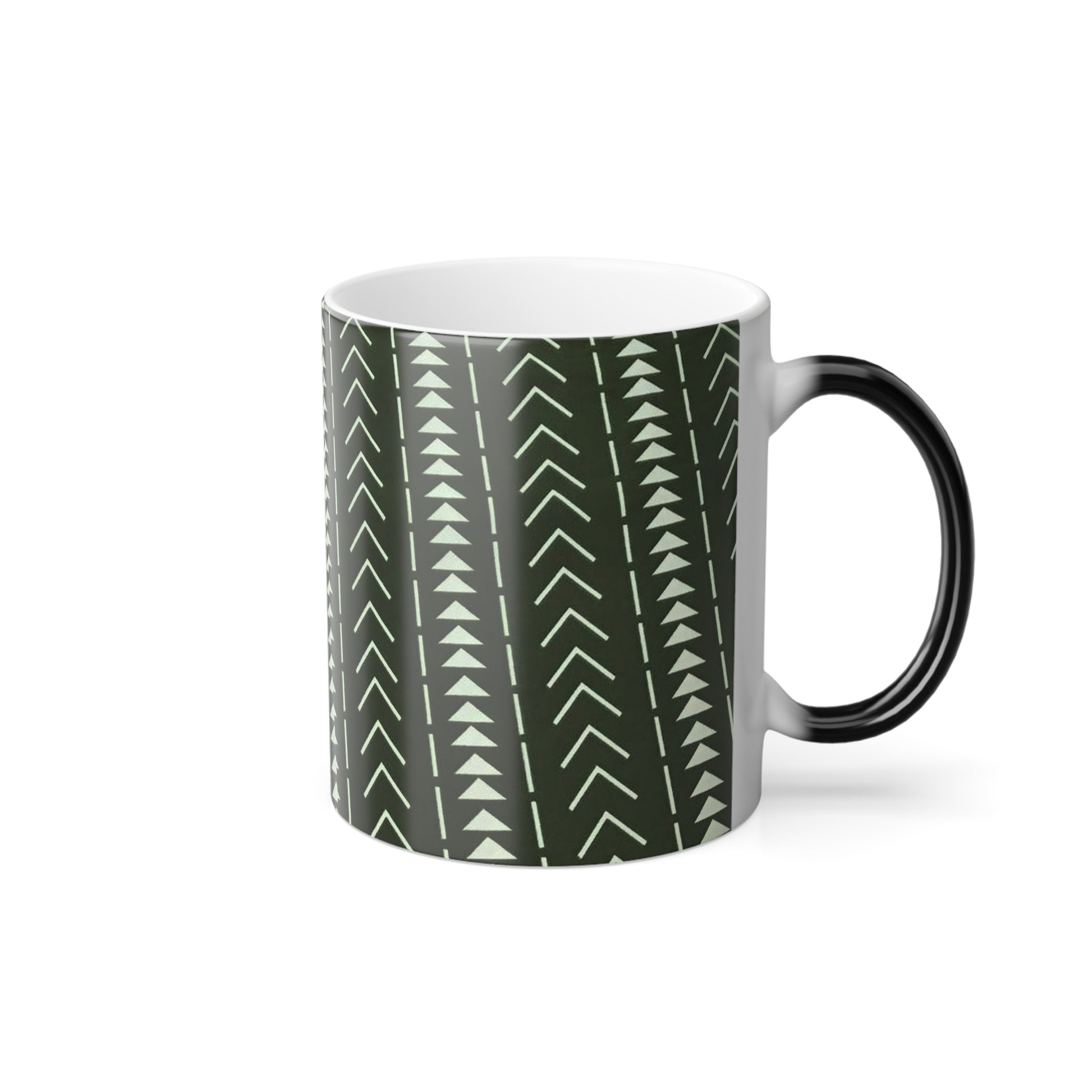 Unique ethnic print mug color morphing mug, 11oz mug gift for tea lover coffee mug - Glo Cre8s