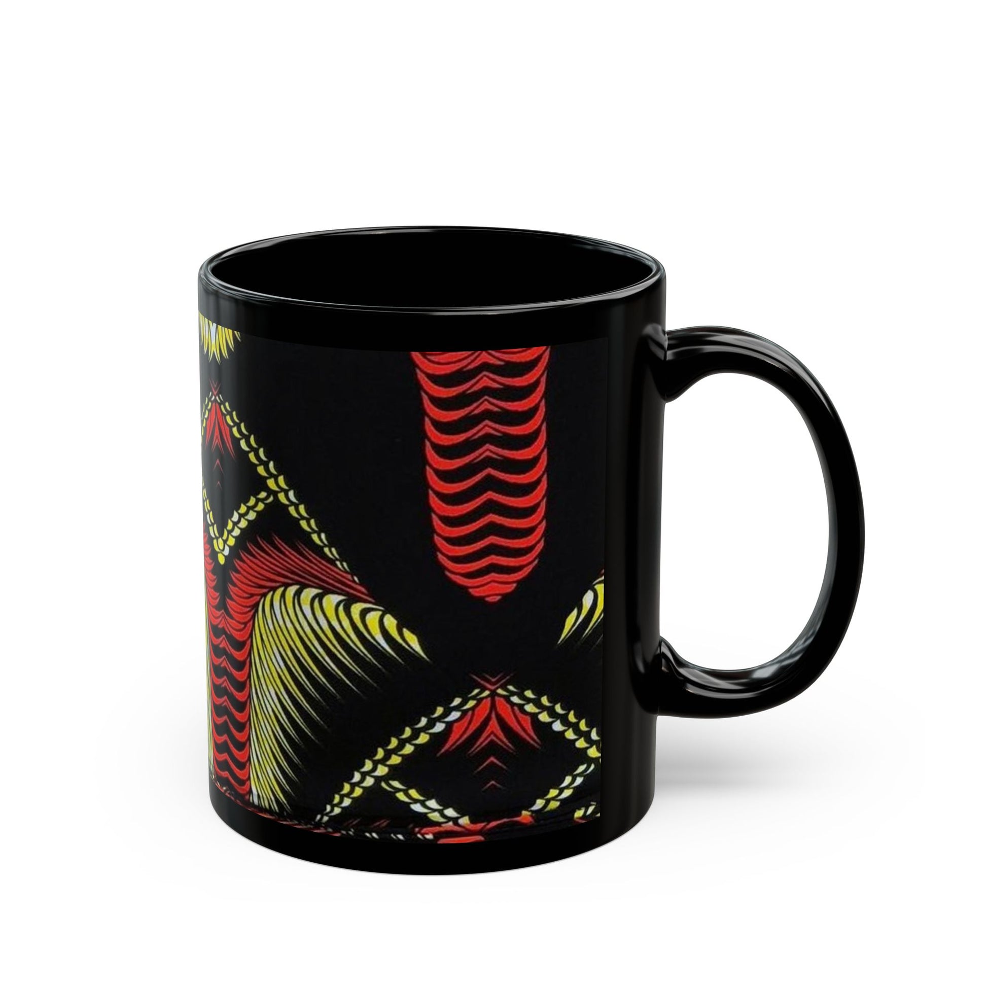 Stylish African Print Black Mug (11oz) Mothers day gift for mum self care gift for her, fathers day gift for dad, coffee lovers - Glo Cre8s