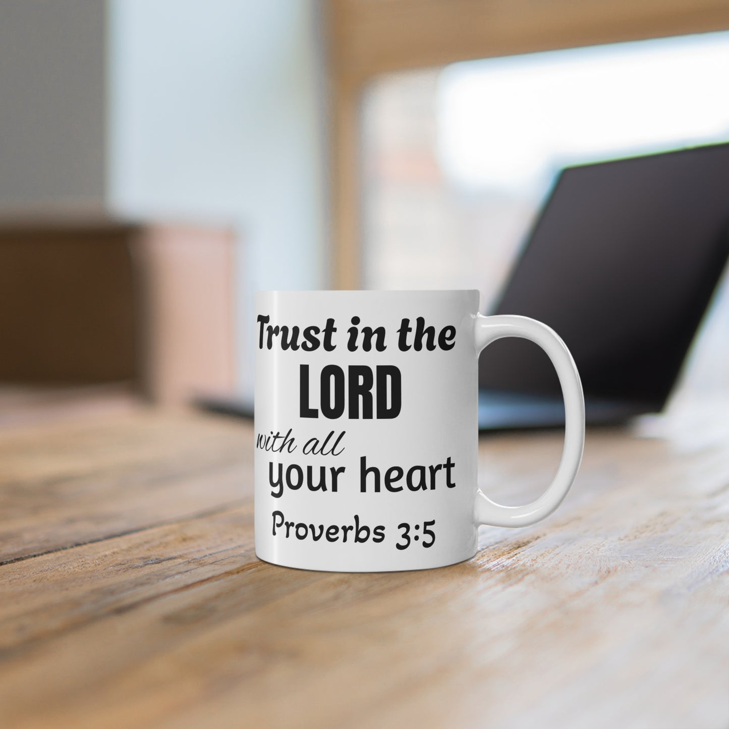 Trust in the Lord Mug - Proverbs 3:5 Scripture Coffee Cup