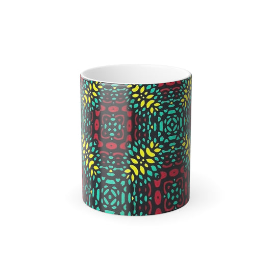 African print color morphing mug, 11oz  Mothers day gift for mum self care gift for her, fathers day gift for dad, tea coffee lovers gift - Glo Cre8s