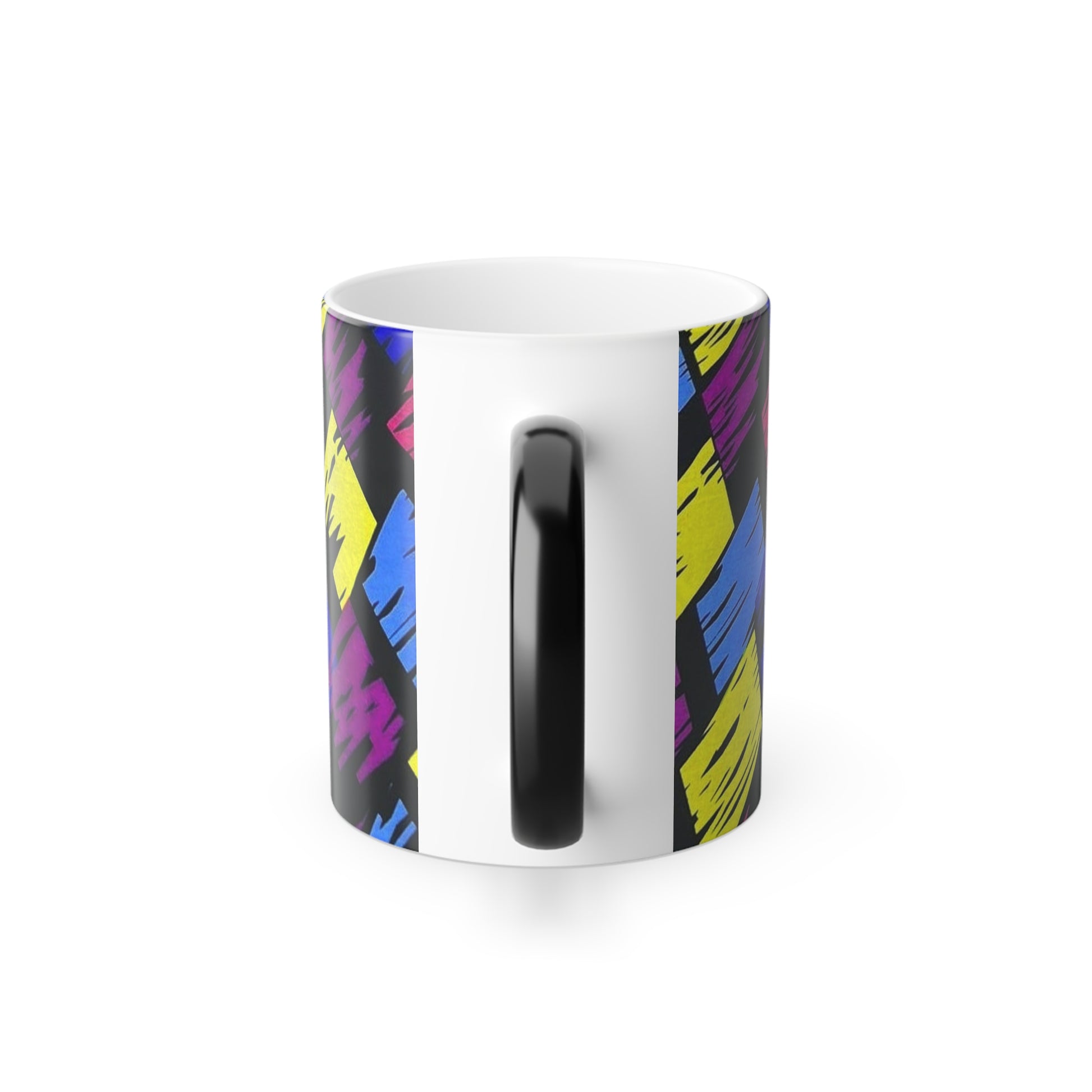 Colour block mug color morphing mug, 11oz multi colour changing mug African art mug - Glo Cre8s