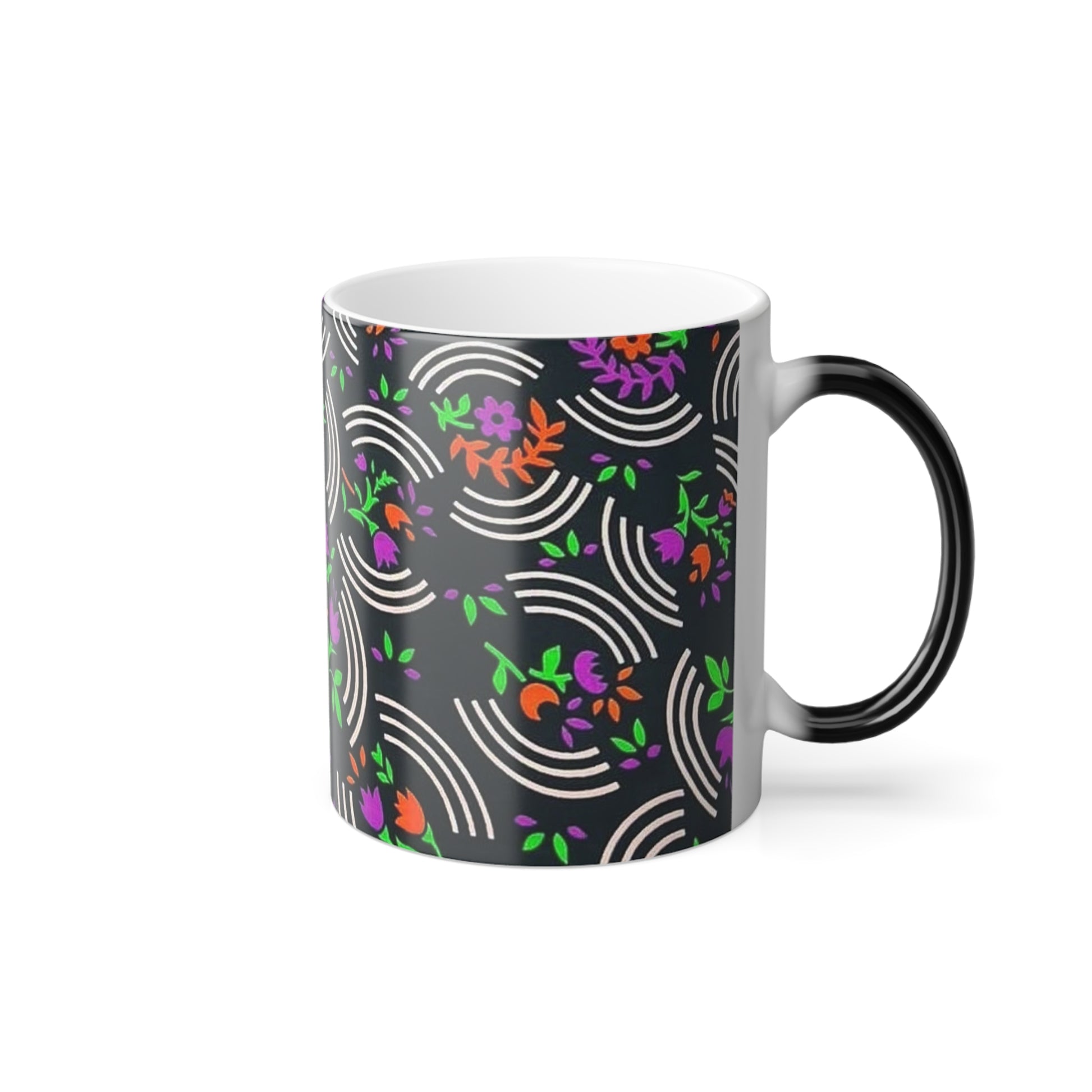 Floral mug color morphing mug, 11oz African print mug - Glo Cre8s