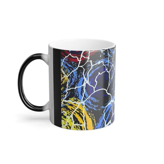 Colourful art mug color morphing mug, 11oz unique mug gift colour changing mug gift idea - Glo Cre8s