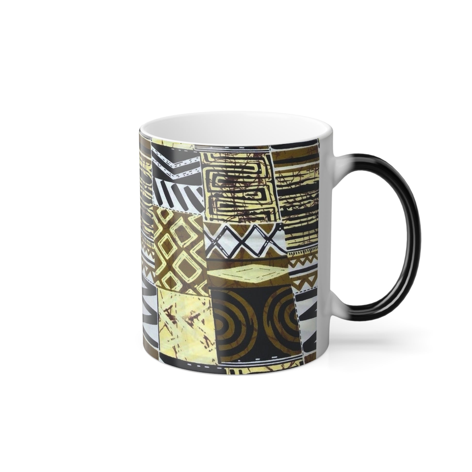 African print colour changing mug, 11oz colour morphing mug for coffee gift for tea lovers - Glo Cre8s