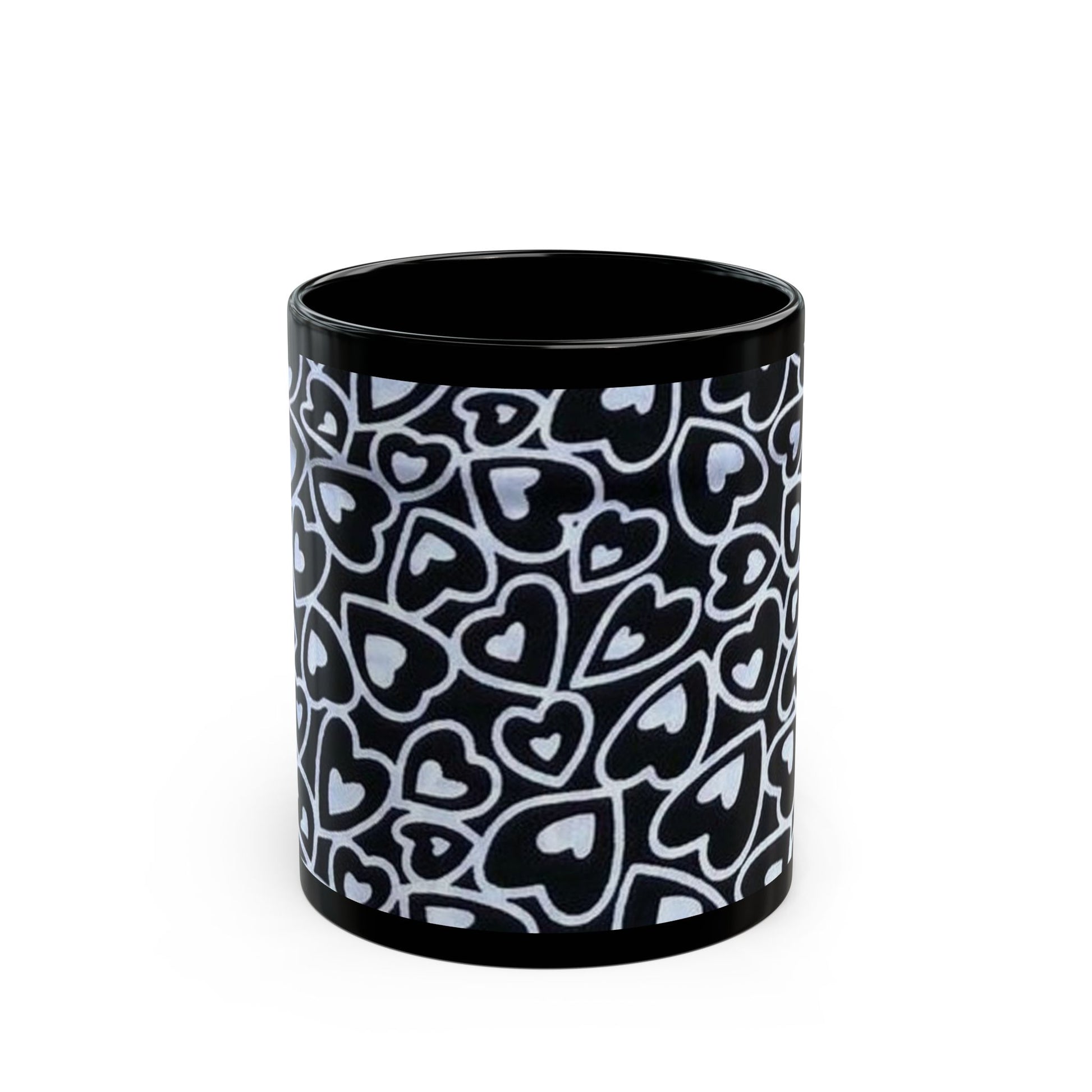 Hearts mug print African art Black Mug (11oz) unique gift ideas mothers day gift fathers day gift birthday gift for boss - Glo Cre8s