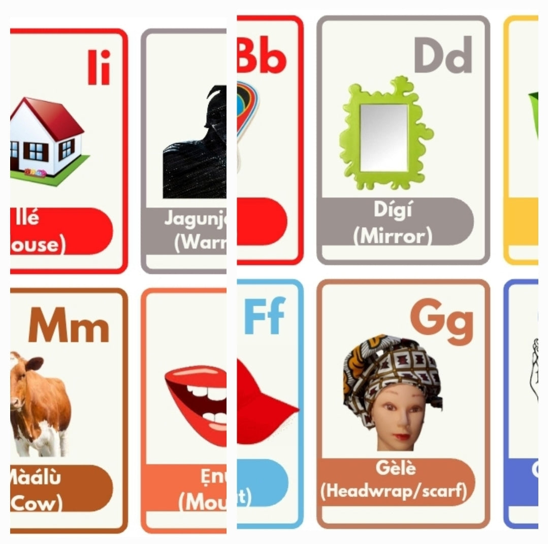 ABD Yoruba Alphabets Flashcards Instant Download