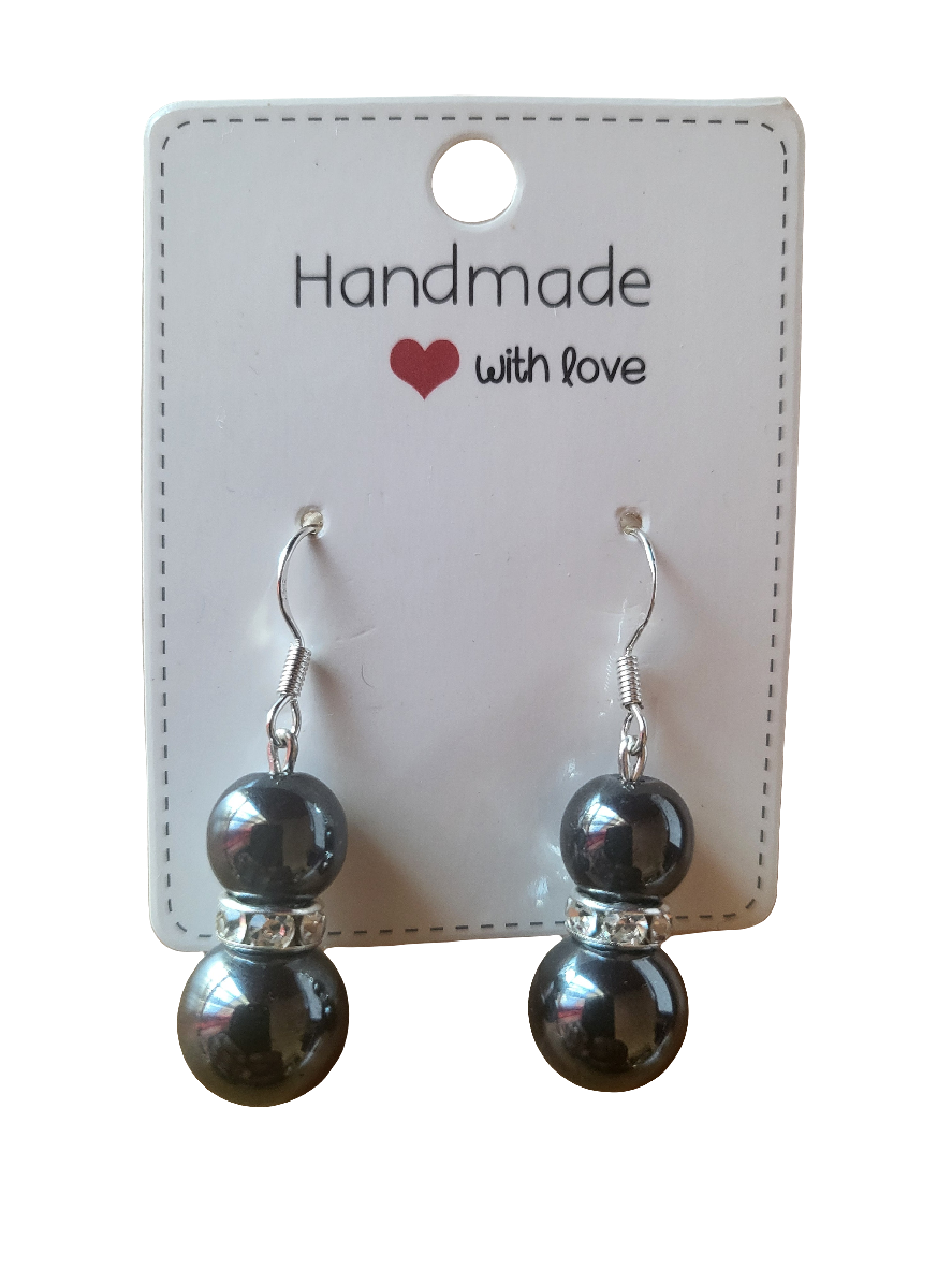 Elegant black hematite beads earrings - Glo Cre8s