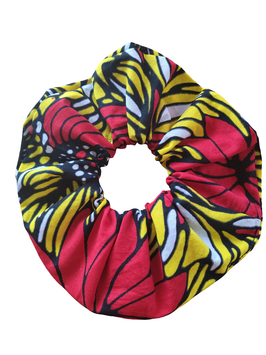 Red Floral Large Scrunchies - Glo Cre8s