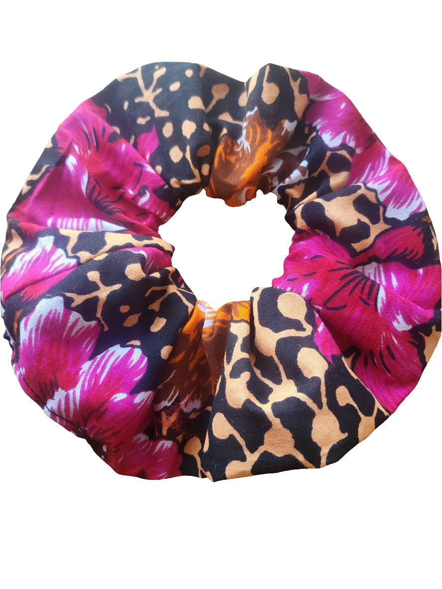 Large Floral Pink Scrunchies - Glo Cre8s