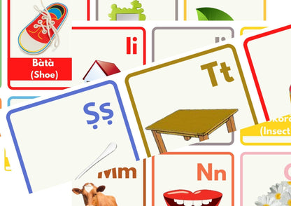 "Yoruba Alphabets Flashcards", "Printable Yoruba Learning Cards", "Language Flashcards for Kids"