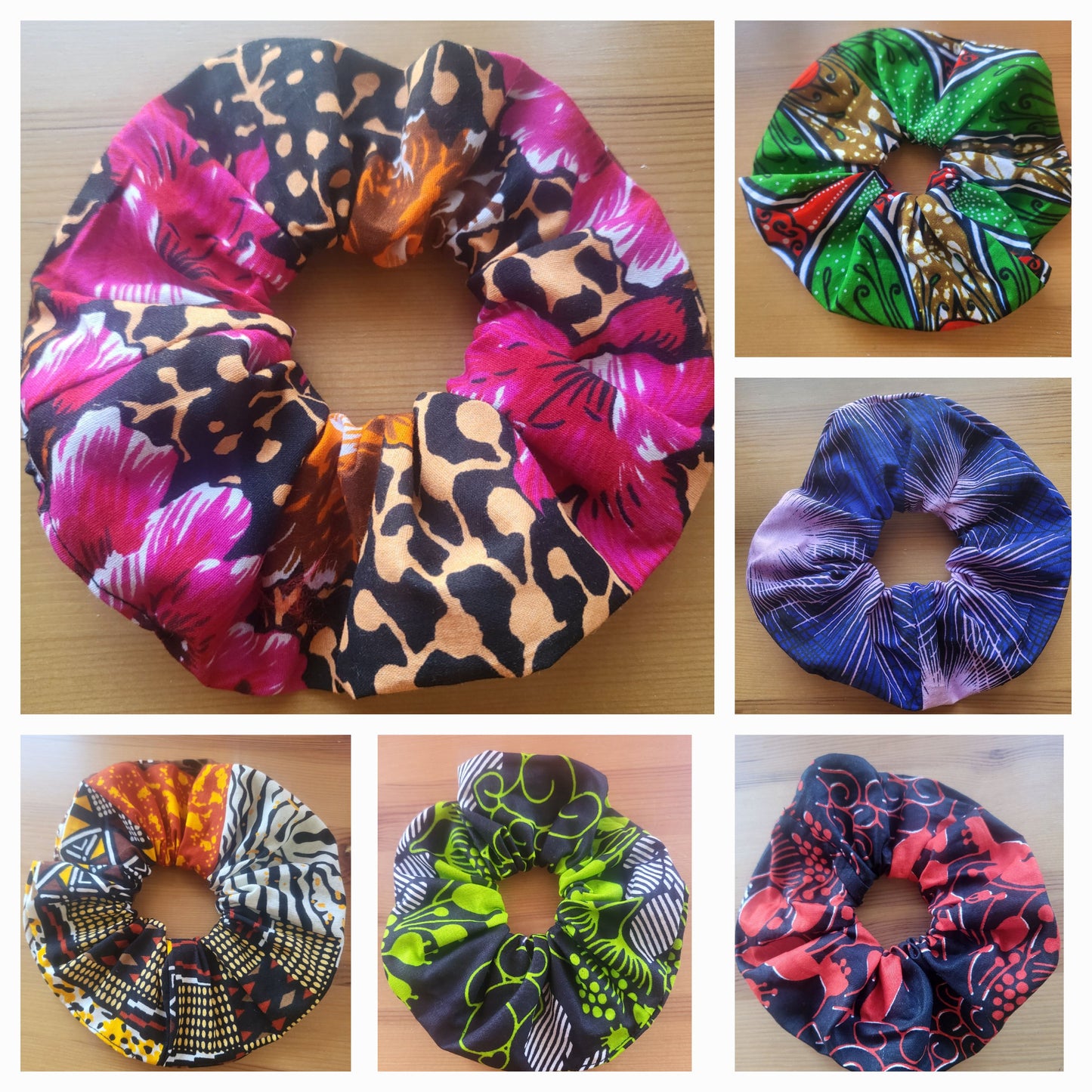 Large scrunchies 100% Cotton scrunchies - 40 patterns available - Glo Cre8s