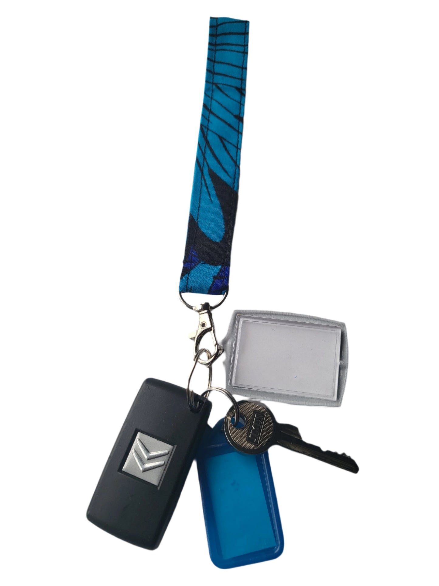 Blue Keychain Wristlet Key Fob