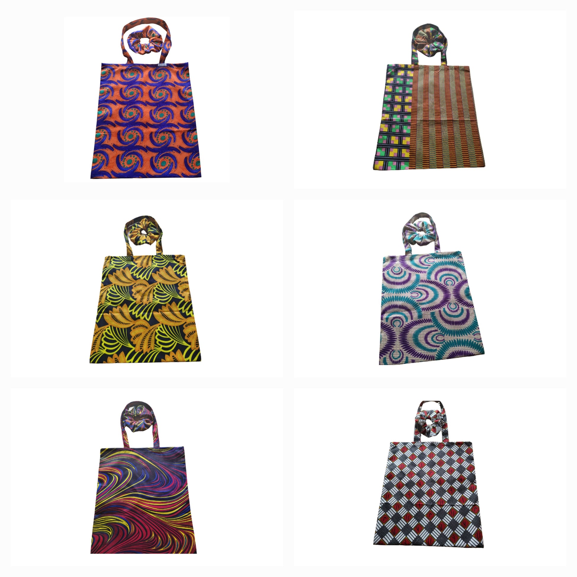 Tote bags with scrunchies gift set - 60 patterns available - Glo Cre8s