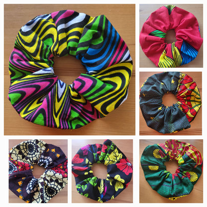 Large scrunchies 100% Cotton scrunchies - 40 patterns available - Glo Cre8s