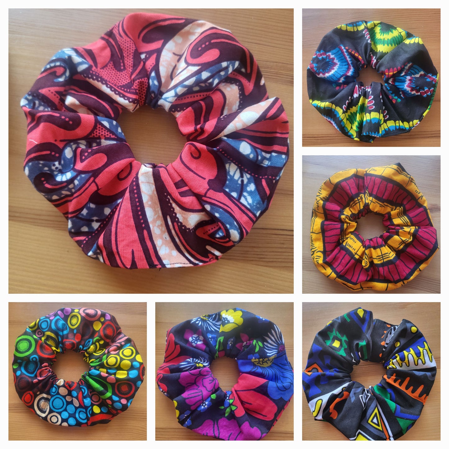 Large scrunchies 100% Cotton scrunchies - 40 patterns available - Glo Cre8s