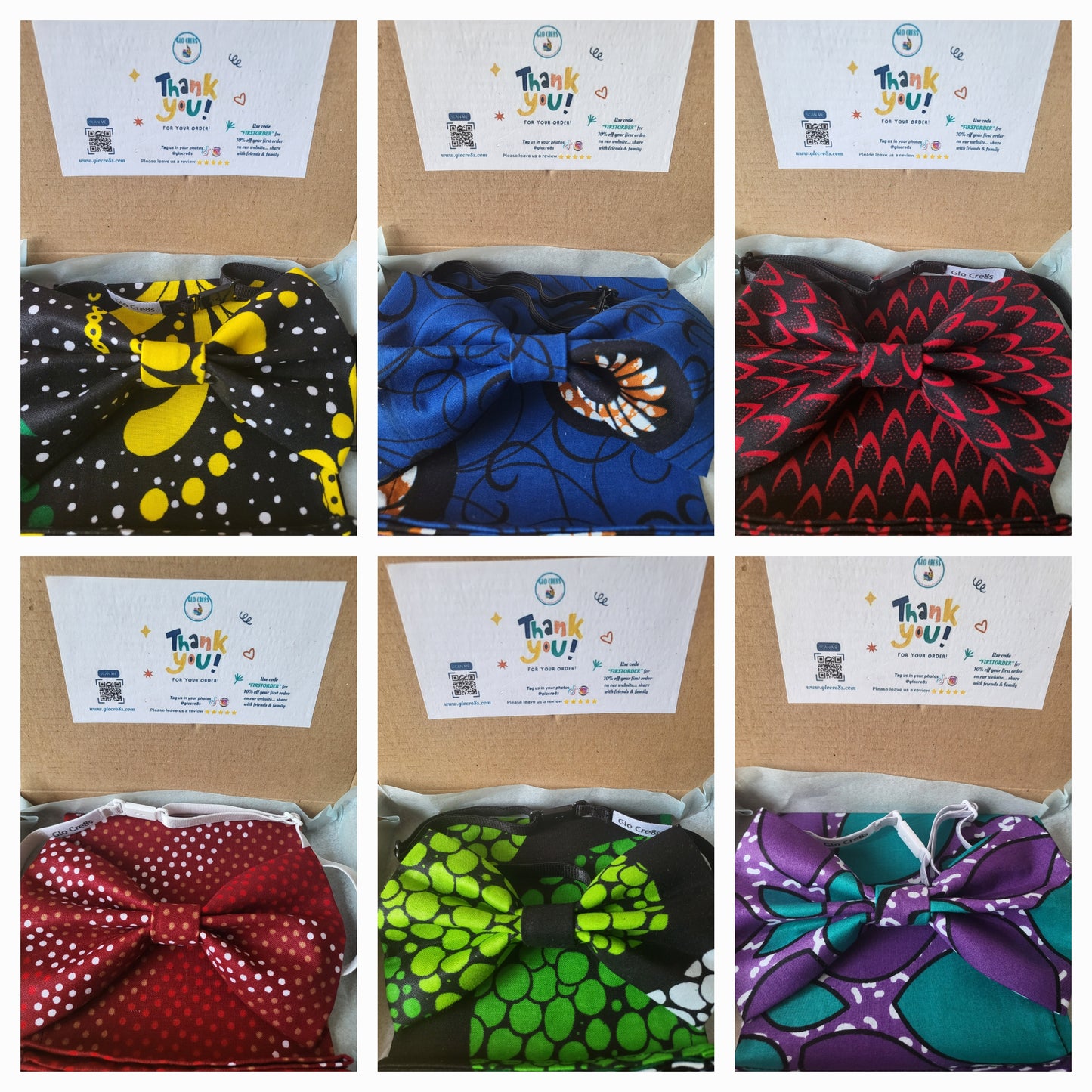 Bow Tie and Pocket Square Gift Set - Glo Cre8s