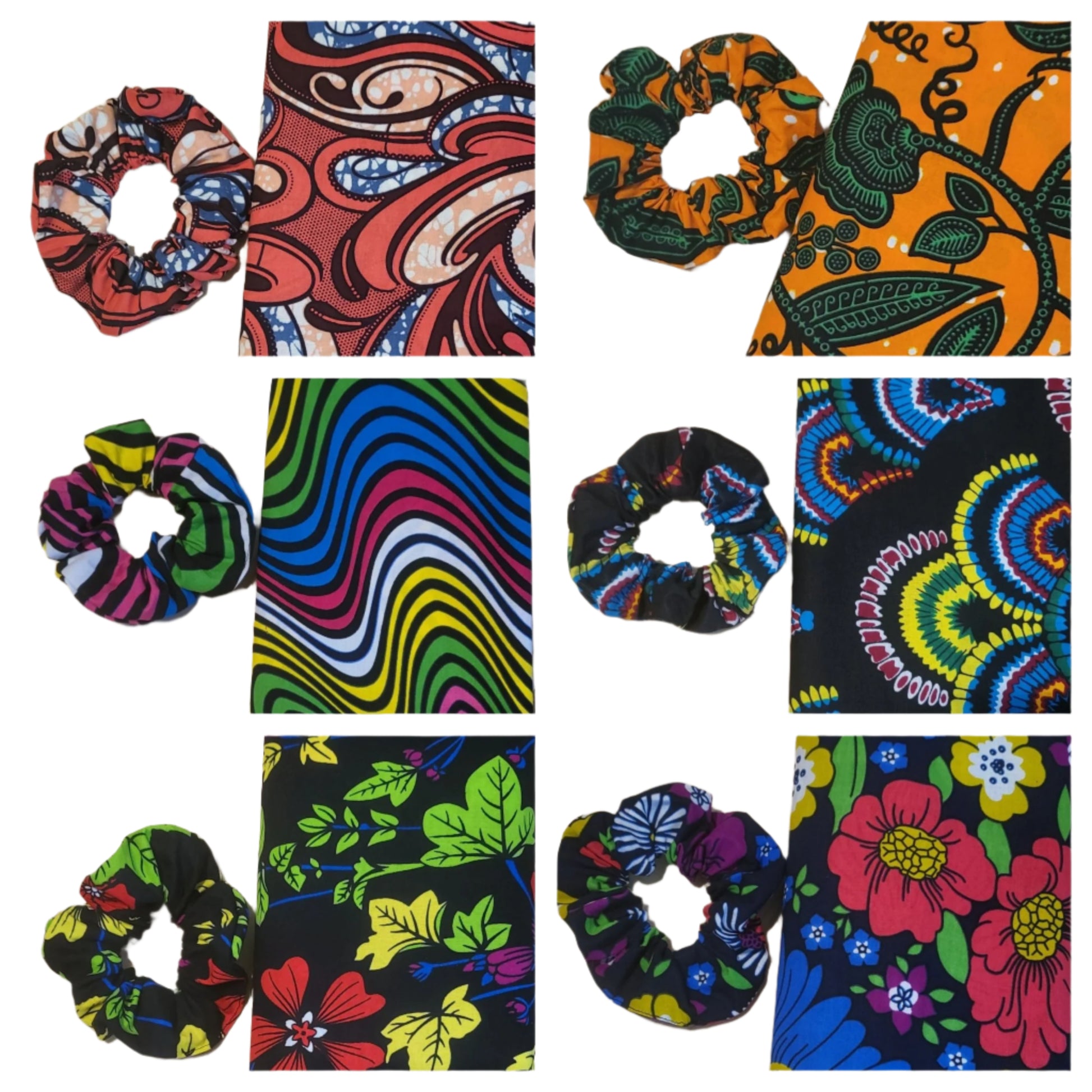 African Print Scrunchies - Glo Cre8s