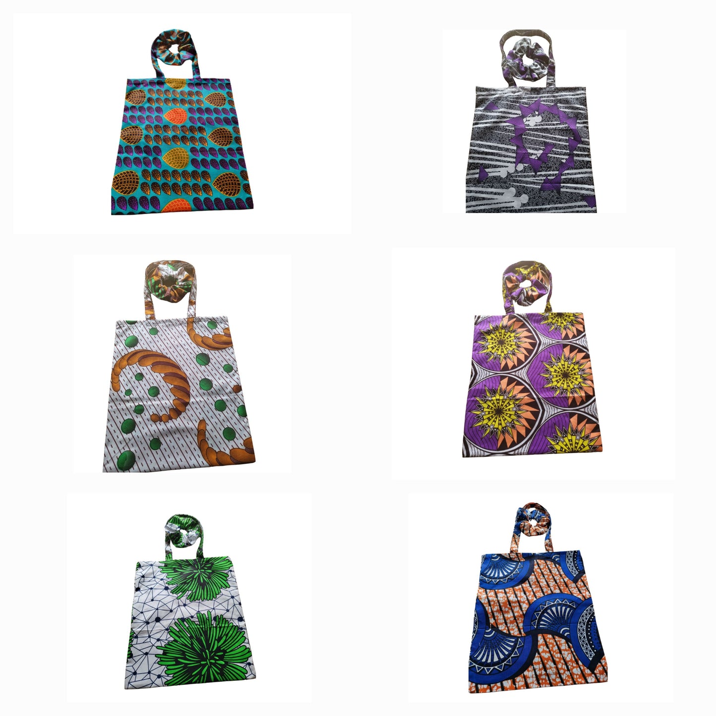 Tote bags with scrunchies gift set - 60 patterns available - Glo Cre8s