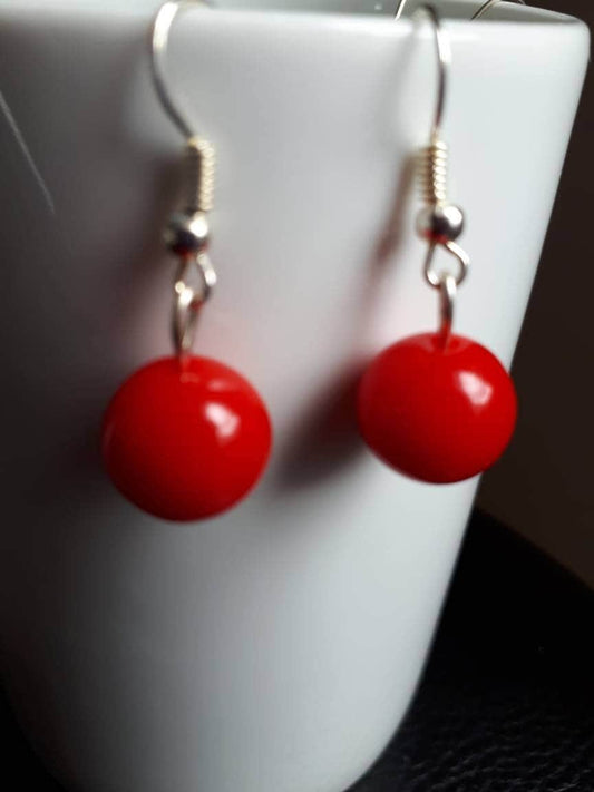 Everyday Red Drop Earrings,  dangle earrings, beads earrings, wedding bridesmaids, Birthday gift, hen party, mother's day gift - Glo Cre8s