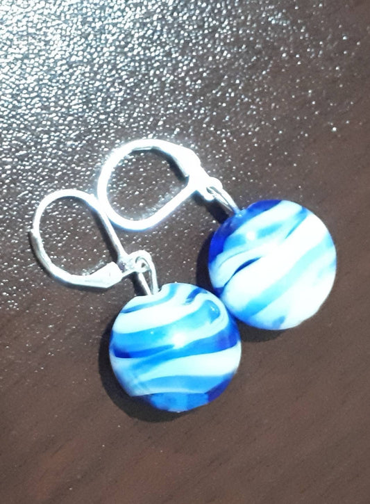 Handmade Blue Lampwork Beads Earrings Ladies Earrings Women Earrings Special Occasion Earrings Everyday Use Earrings Christmas Gift for Her - Glo Cre8s