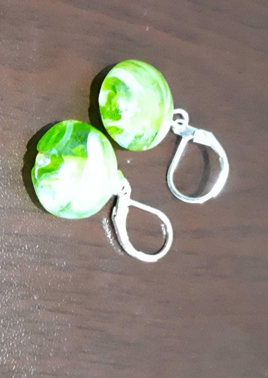 Handmade Green Lampwork Beads Earrings Ladies Earrings Women Earrings Special Occasion Earrings Everyday Use Earrings Christmas Gift for Her - Glo Cre8s