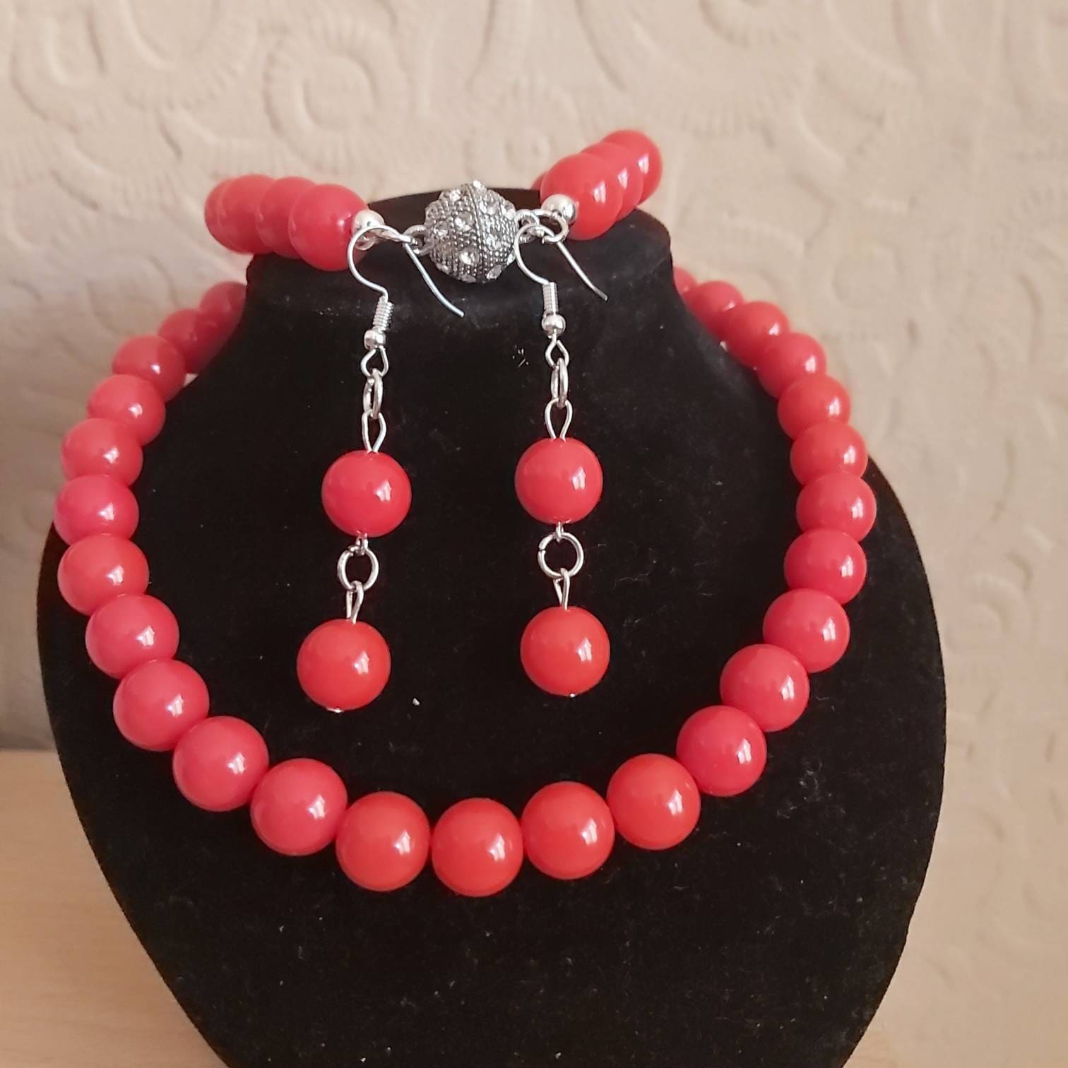 Red Necklace Jewelry Set | Red Earrings - Glo Cre8s