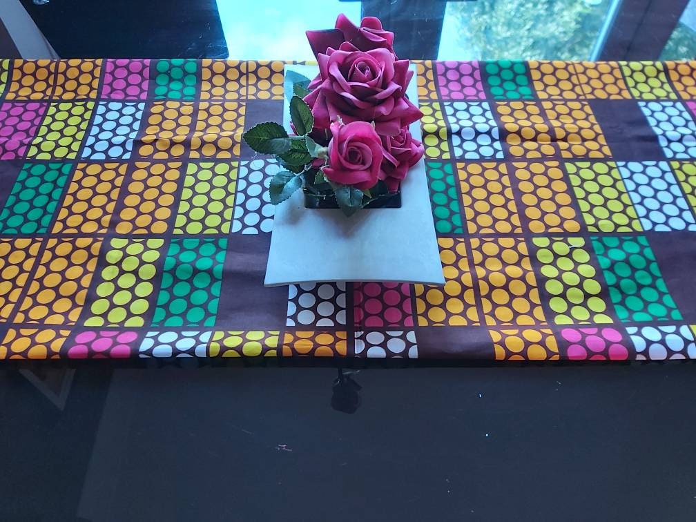 Multicoloured Table Runner and Napkins Set TB-6 - Glo Cre8s