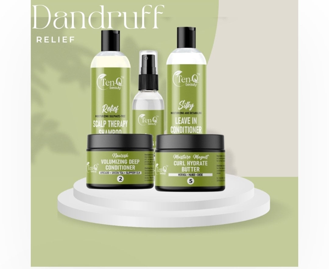 Dandruff Kit - Scalp Therapy Shampoo, Leave-in Conditioner, Curl Hydrate Butter, Dandruff Spray, Volumnizing Deep Conditioner - Glo Cre8s